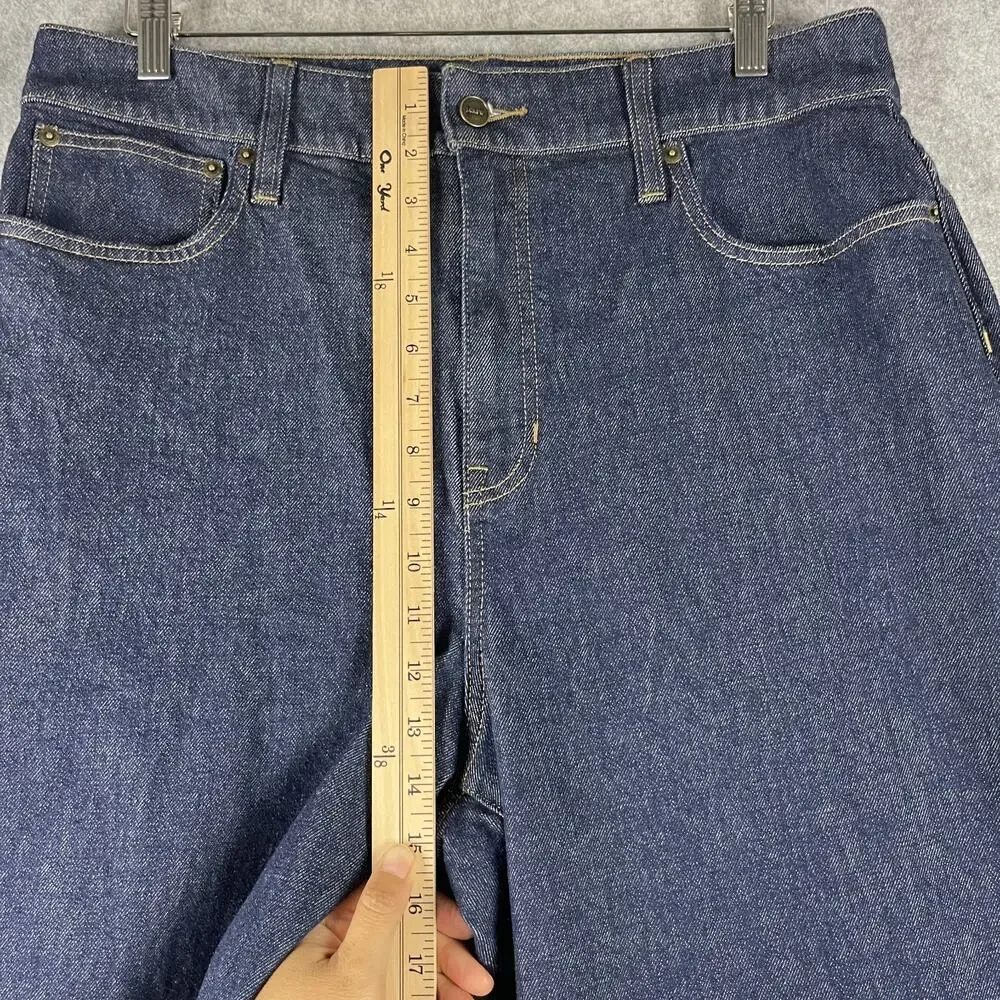 J Crew Semi Stretch High Rise Curvy Slim Wide Jeans Womens 33 Dark Wash Crop NEW